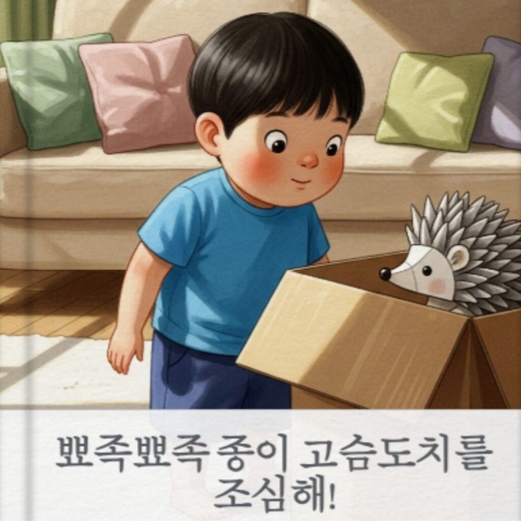 🌙 아이와 함께 읽는 생활 안전 동화 | “뾰족뾰족 종이 고슴도치를 조심해!” (종이 손베임)